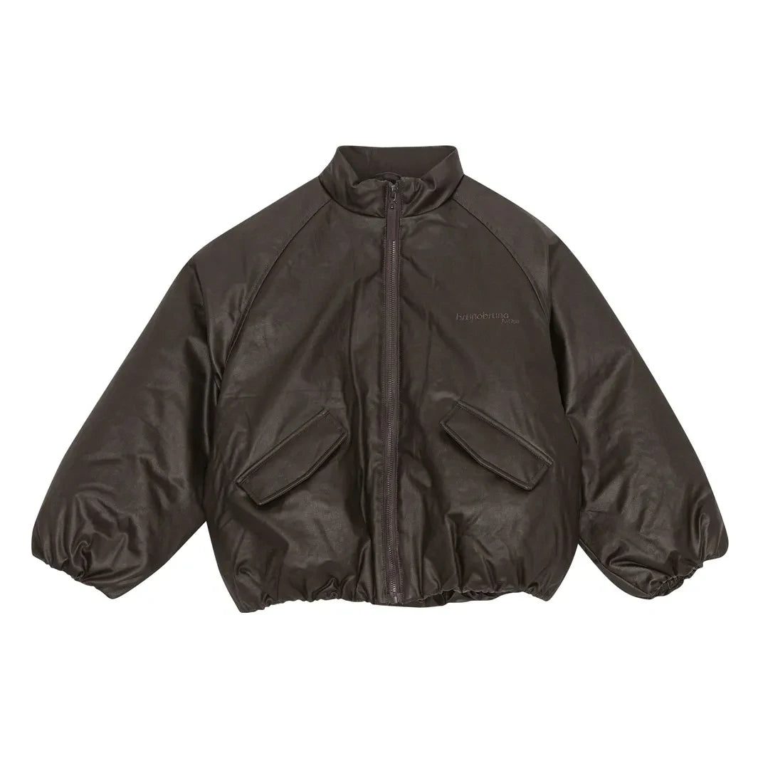 brunobruno nation - Yuri Organik Pamuklu Kapitoneli Kaz Tüyü Mont | Kahverengi
