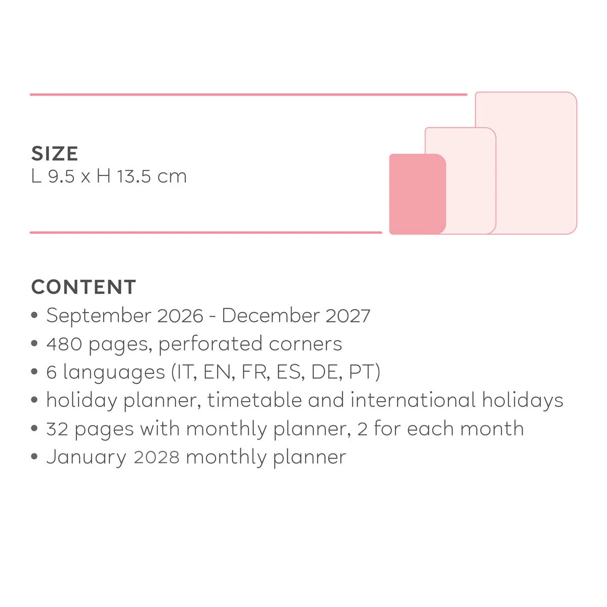 Legami - 16-Monats Kleine Tagesagenda für 2026/2027 - Sonnenaufgangsliebhaber