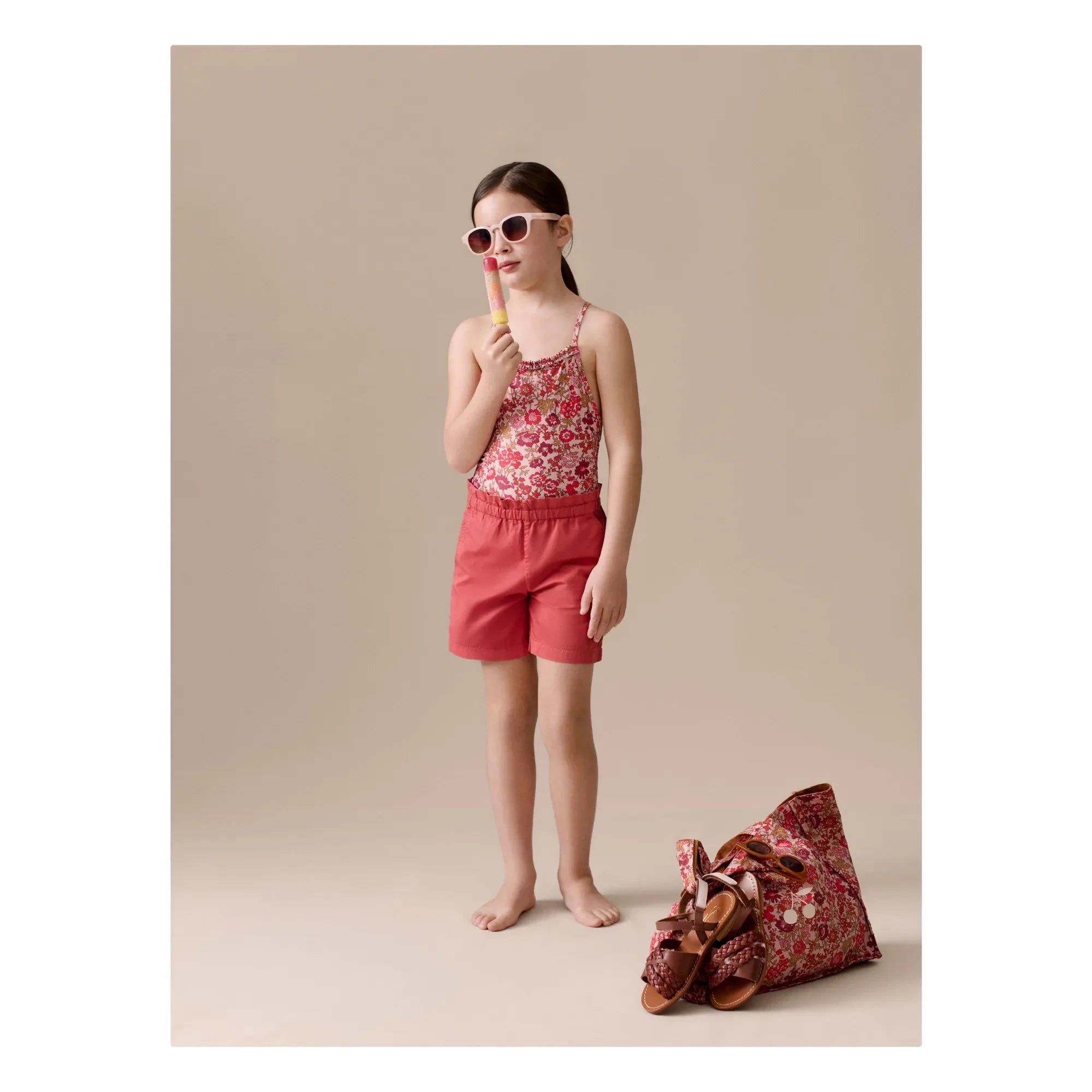 Bonpoint - Laika Fleuri Badeanzug recycelte Fasern | Dusty Pink