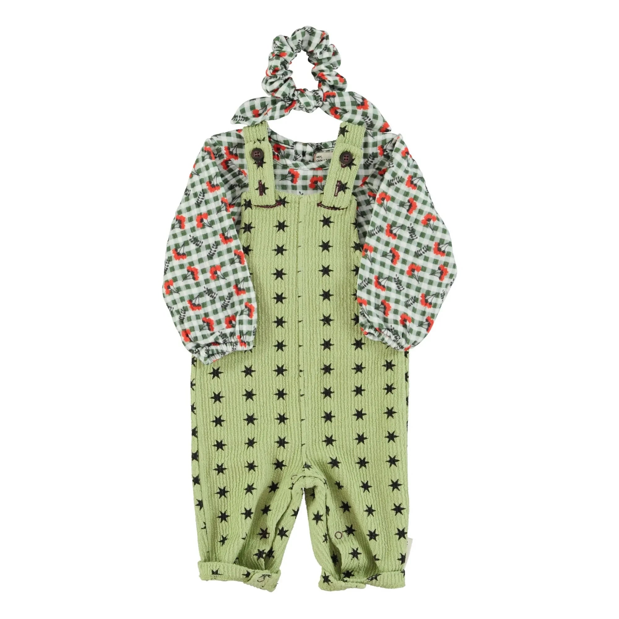 Piupiuchick - Karo-Bluse mit Blumen | Grün