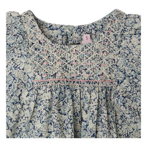 Bonpoint - Cadelili Fleurie Kleid aus Bio-Baumwolle mit Bündchen | Preußischblau