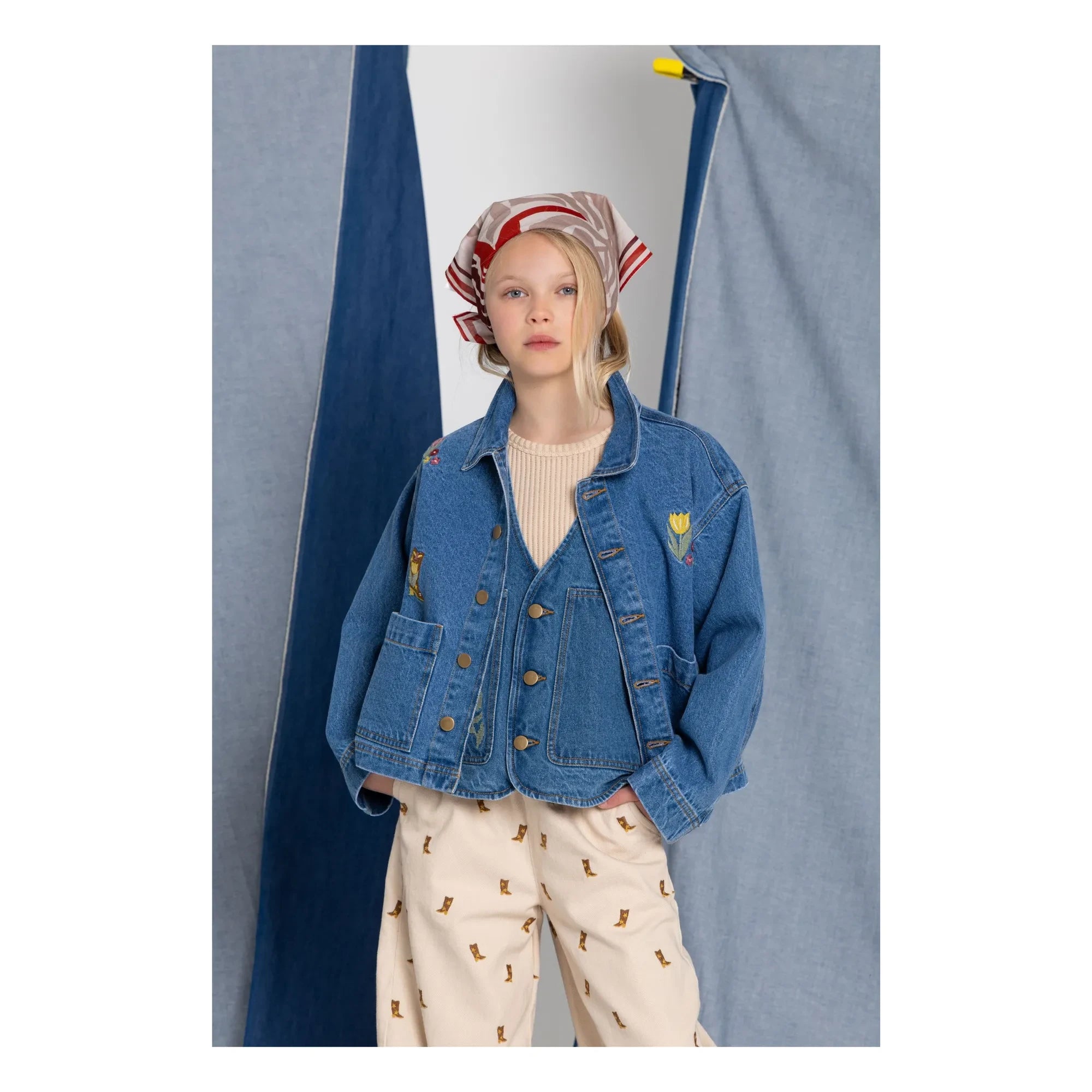 Hundred Pieces - Mara Cheval Kolsuz Denim Ceket | Mavi