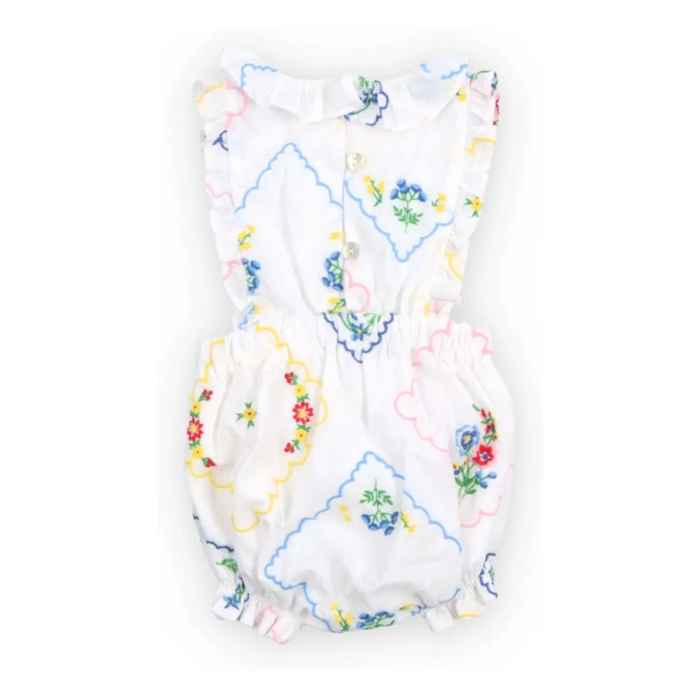 the new society - Bestickter Overall mit Blumenmuster | Weiß