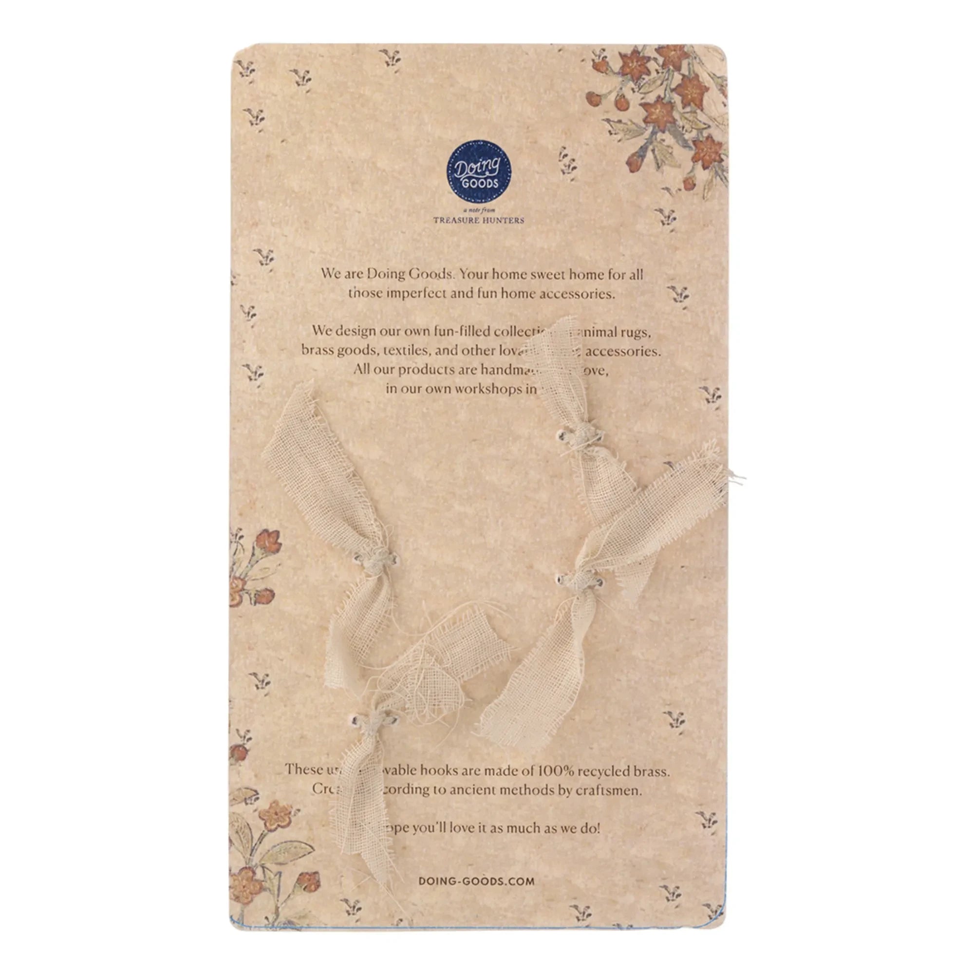 Doing Goods - Devi Palmtree Recycelte Messing Mantelhaken - 2er Set | Goldbraun