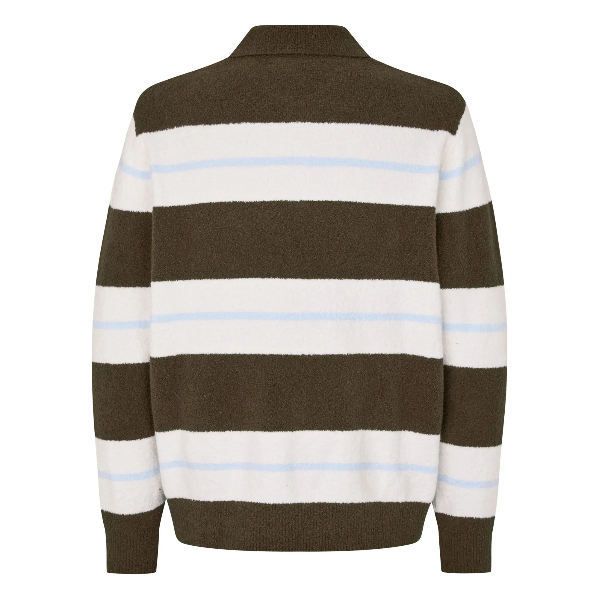 Samsoe Samsoe - Sanino Langarm-Poloshirt mit Streifen | Khaki