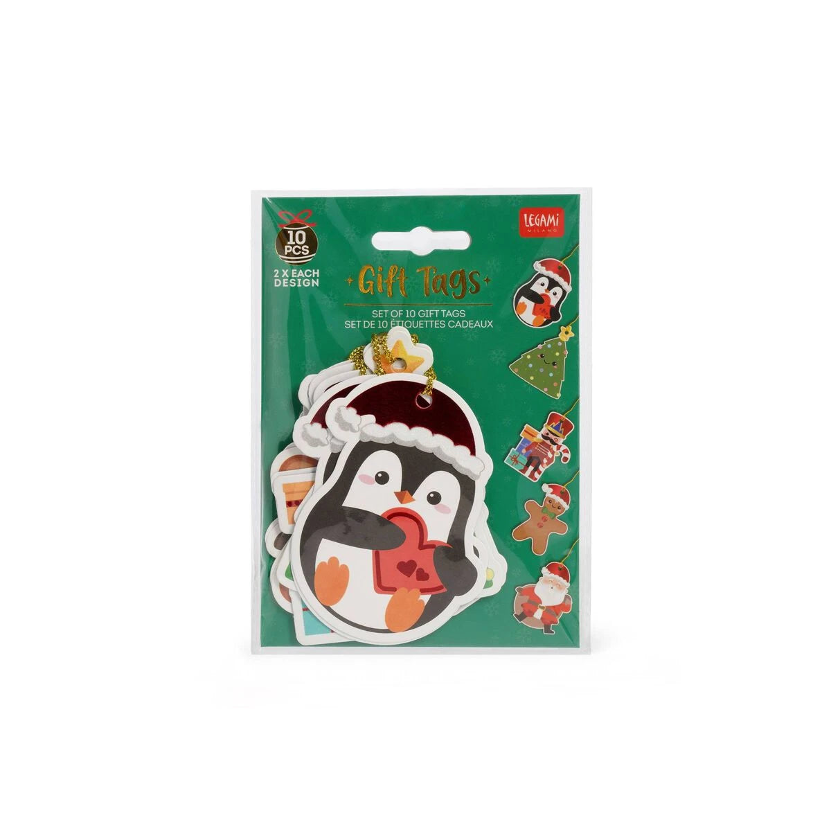 Legami - Set 10 Weihnachtsgeschenkanhänger