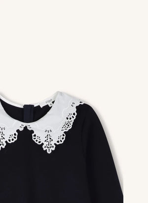 Chloé - Milano besticktes Kragenkleid | Dunkelblau