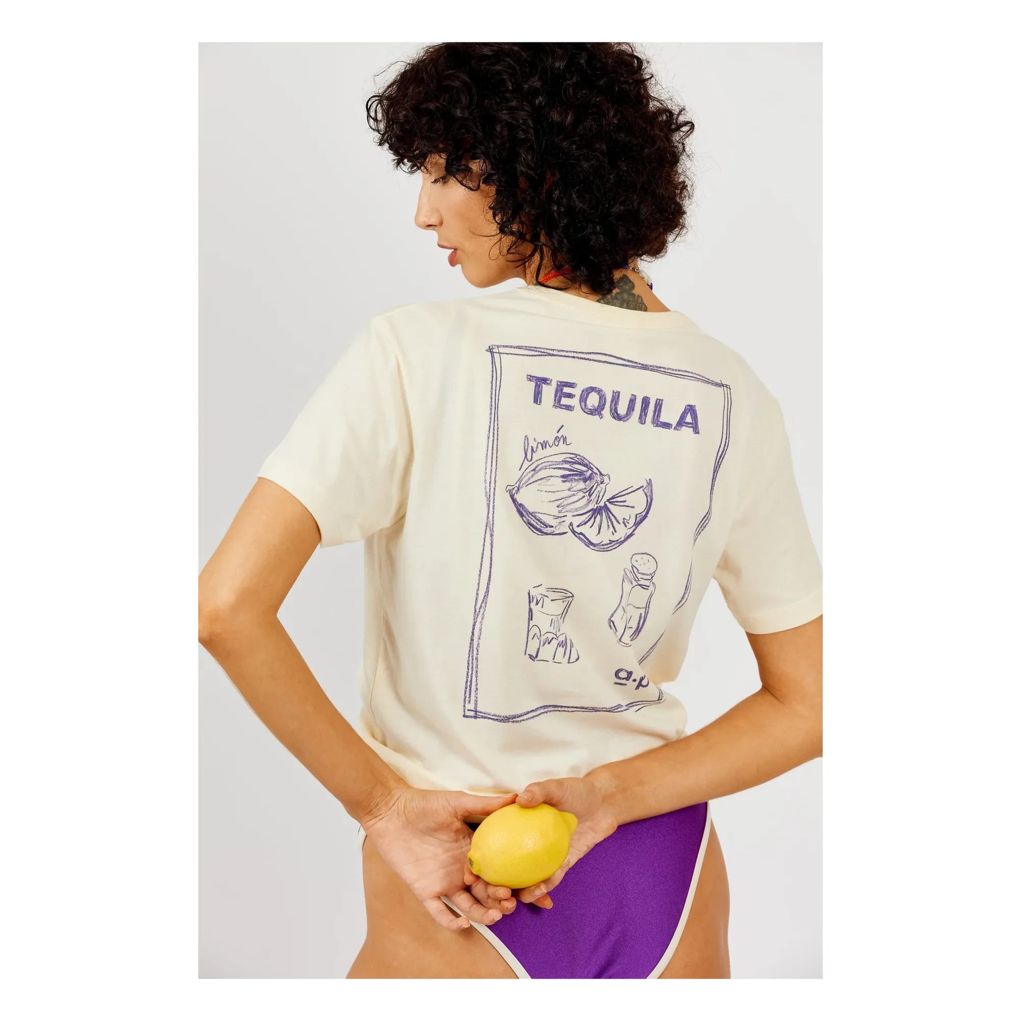 a.p - Tequila Bio-Baumwolle T-Shirt | Cremeweiß
