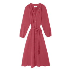 Xirena - Andrea Baumwoll-Gaze Kleid | Rot