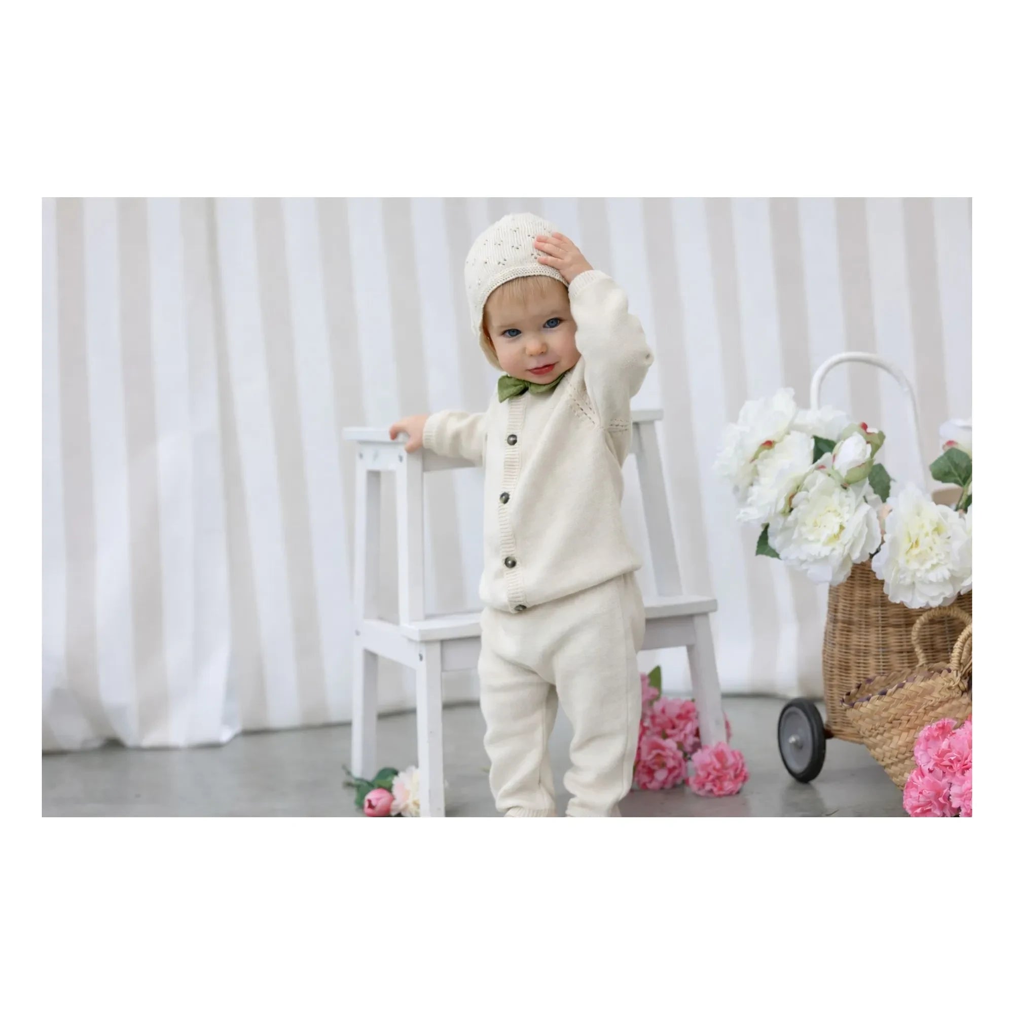 Lililotte – Léandre Hose aus Bio-Baumwolle, Feinstrick | Ecru