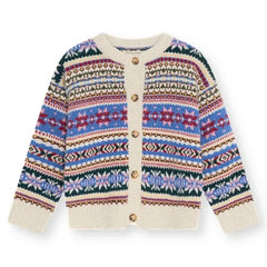 the new society - Caia Jacquard-Strickjacke aus recycelten Fasern | Blau