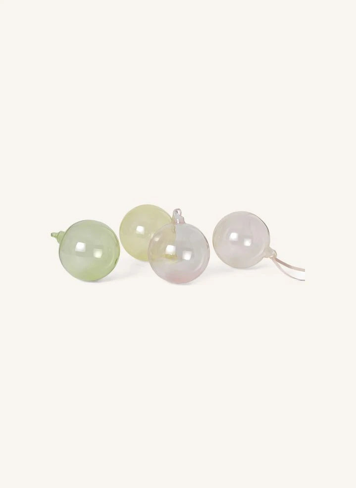 Ferm Living - Pastell Glas Weihnachtsdekorationen - 4er Set
