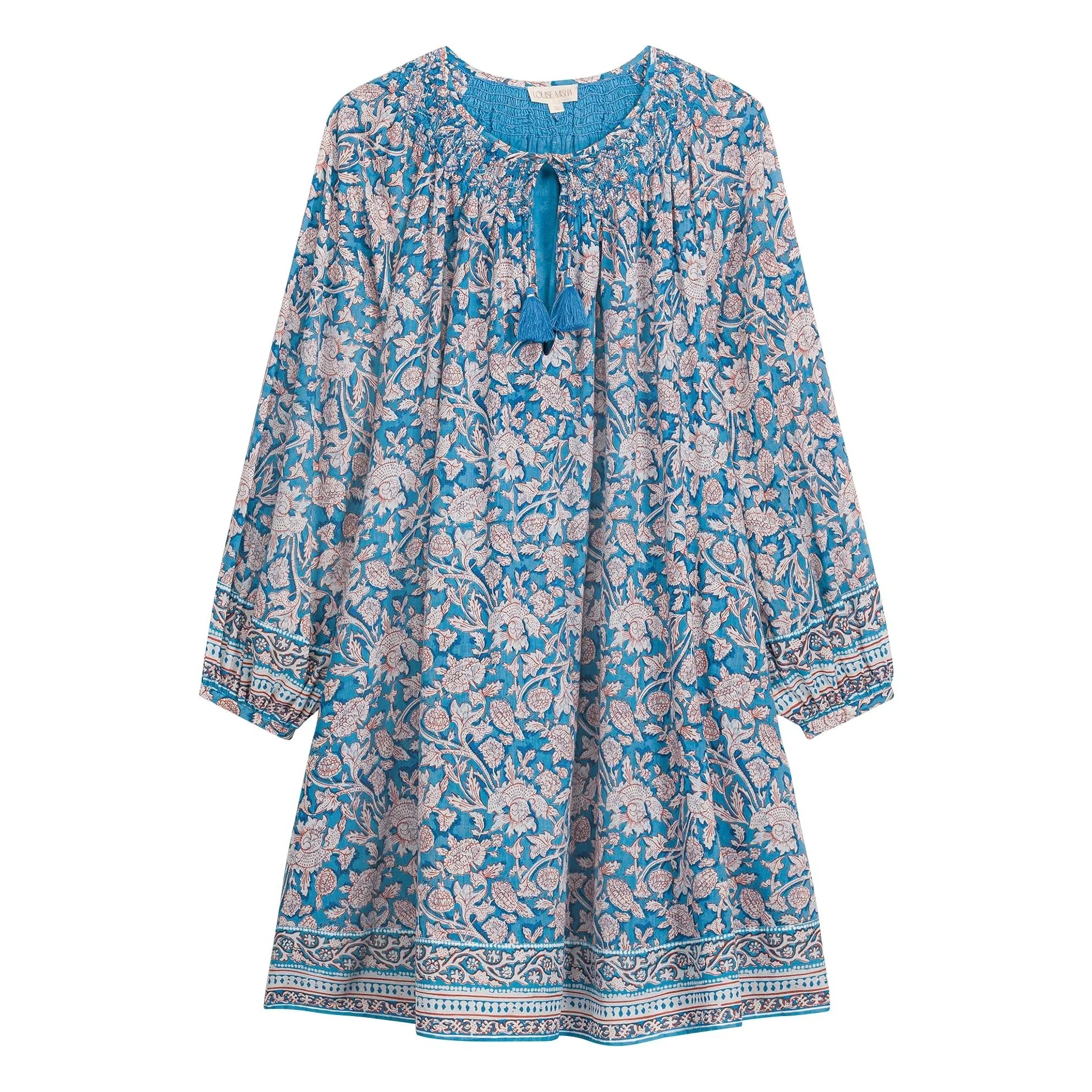 Louise Misha - Janice Kleid aus Bio-Baumwolle | Blau