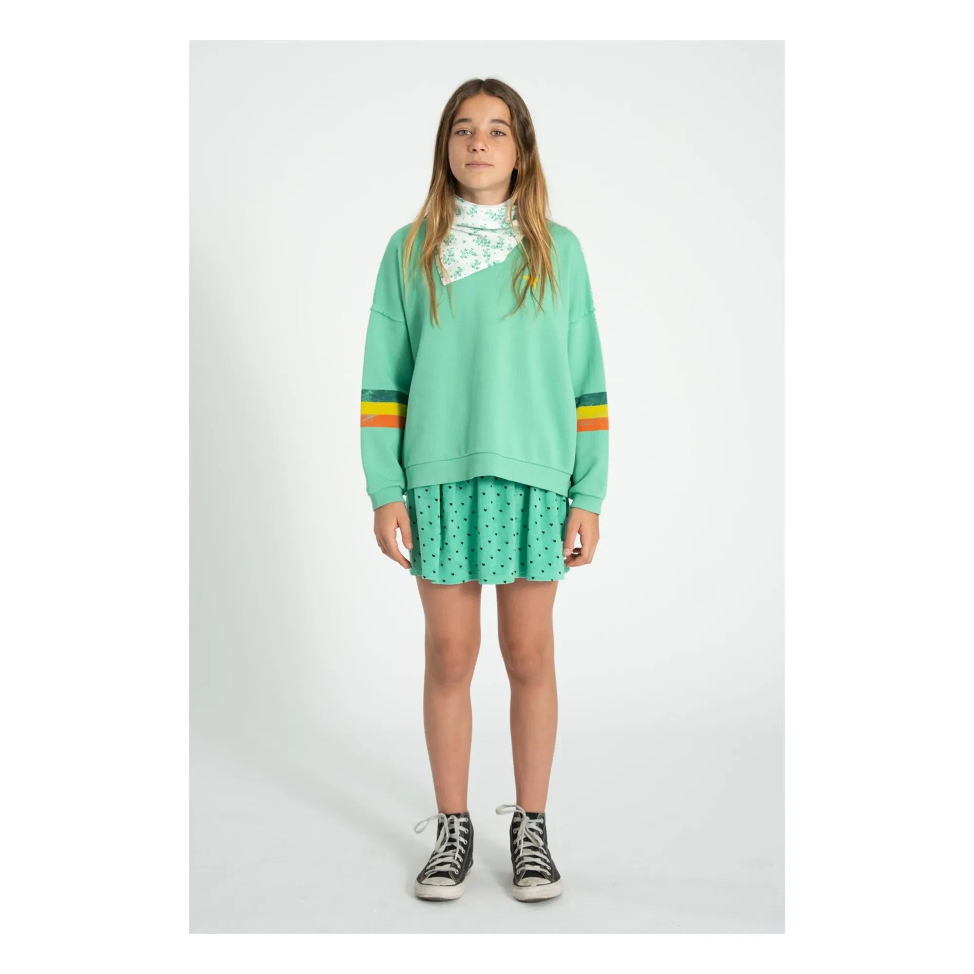 Piupiuchick - Gestreiftes Sweatshirt Bio-Baumwolle | Grün