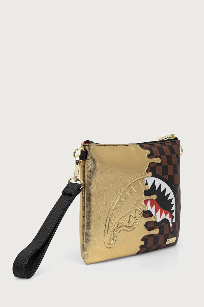 Sprayground - Braune Kunstleder Damen Umhängetasche mit Haien in Paris 910B9344NSZ