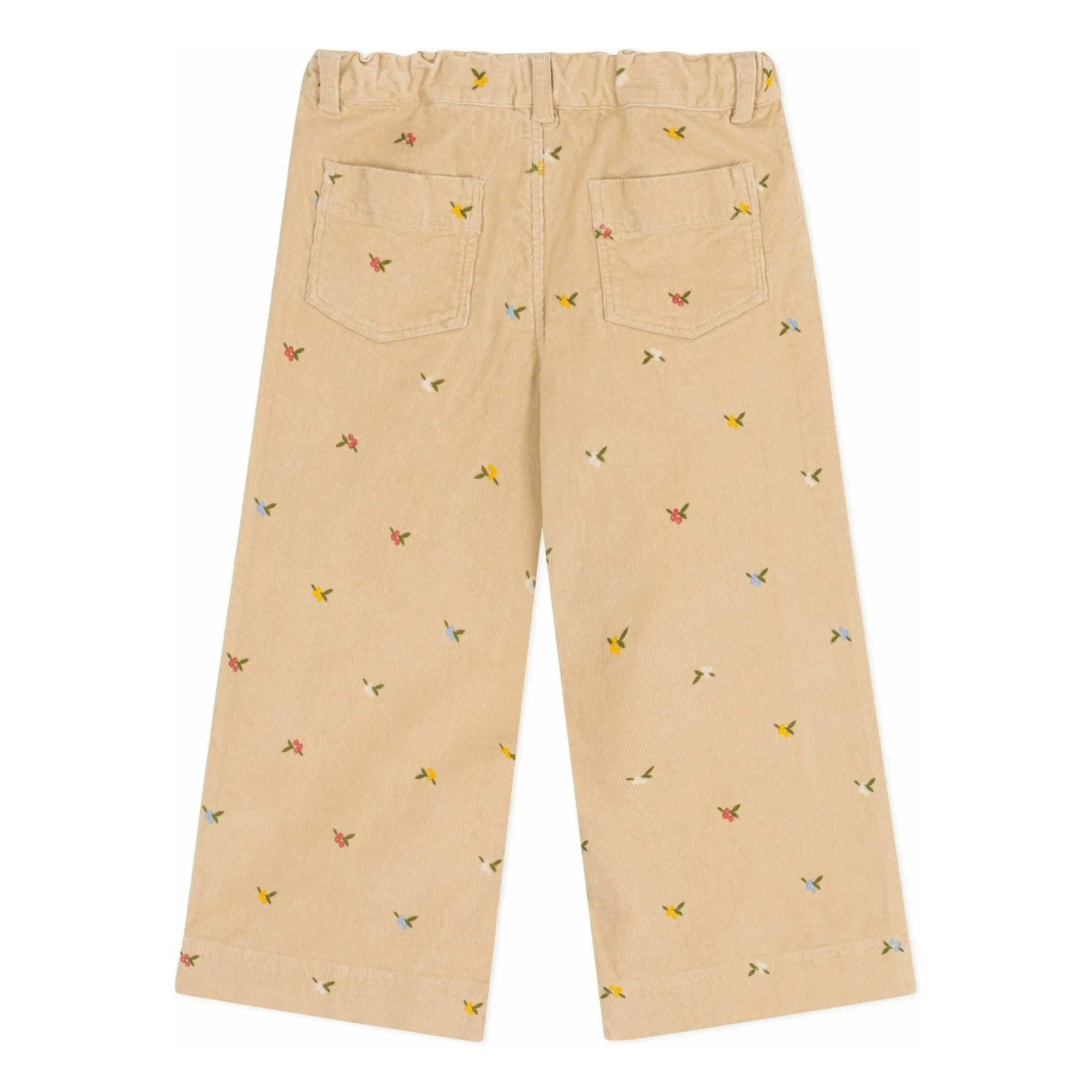 Petit Bateau - Samthose mit Blumenmuster | Beige