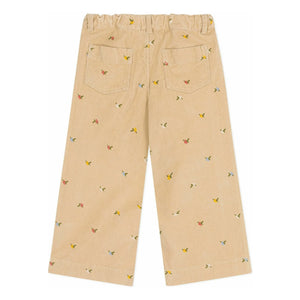 Petit Bateau - Samthose mit Blumenmuster | Beige