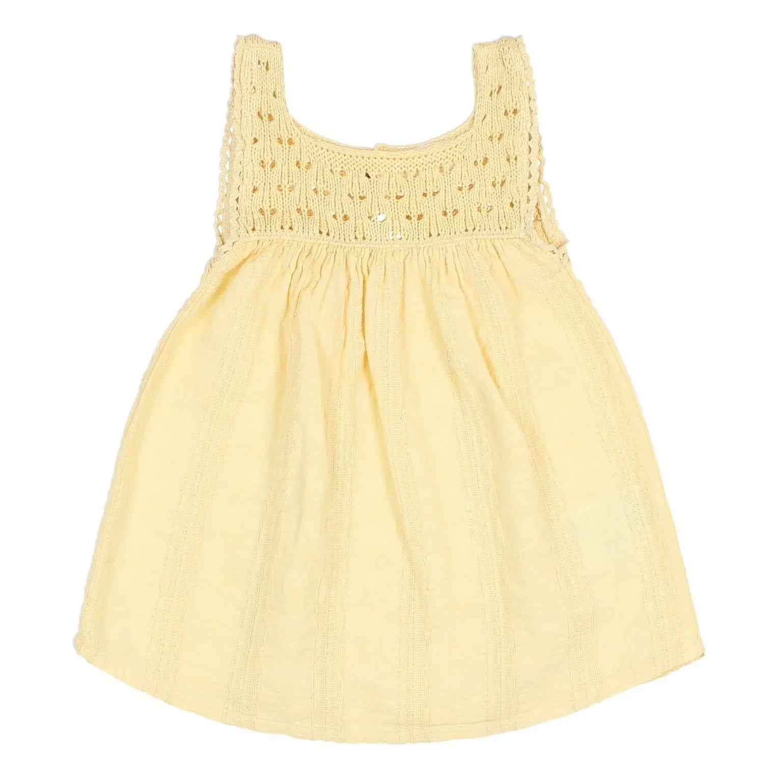 Búho - Boho Lurex Bio-Baumwollkleid | Gelb