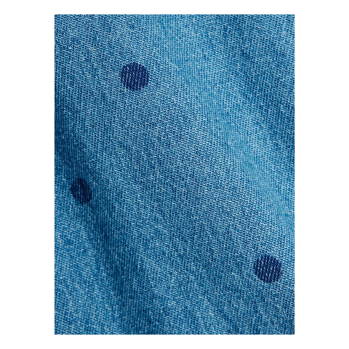 Mini Rodini - Gepunktete Denim-Mütze aus Bio-Baumwolle | Blau