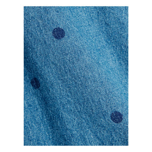 Mini Rodini - Gepunktete Denim-Mütze aus Bio-Baumwolle | Blau