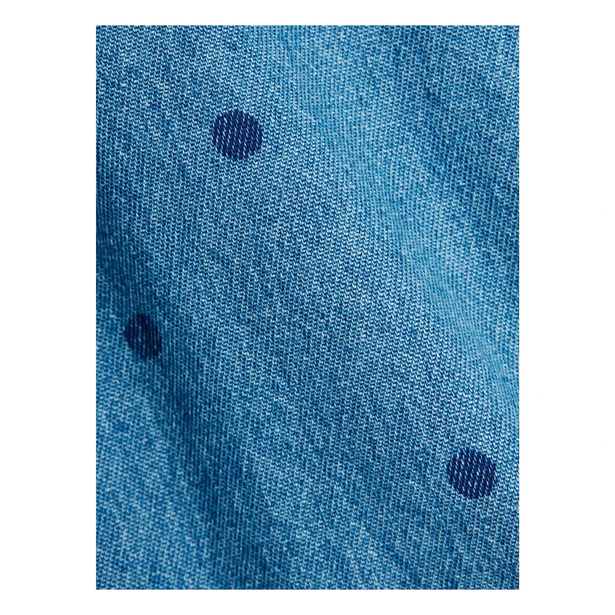 Mini Rodini - Gepunktete Denim-Mütze aus Bio-Baumwolle | Blau
