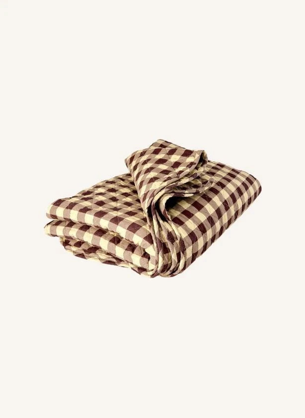 Reis - Vichy Steppdecke | Braun