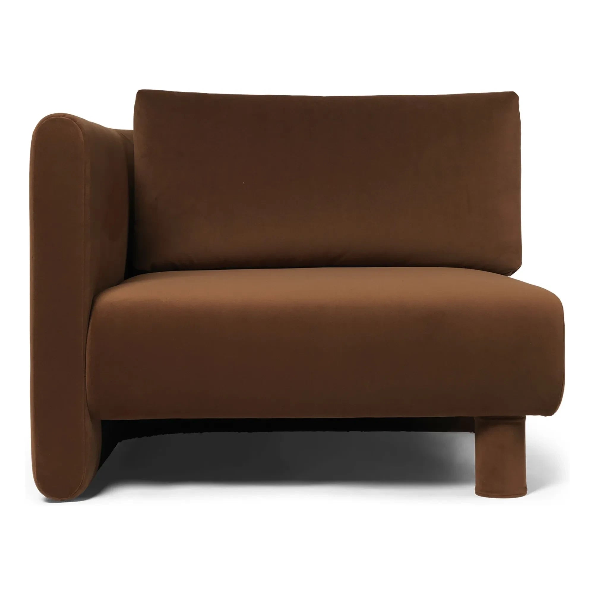 Ferm Living - Dase Samt-Sofa Linkes Modul | Braun