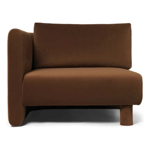 Ferm Living - Dase Samt-Sofa Linkes Modul | Braun