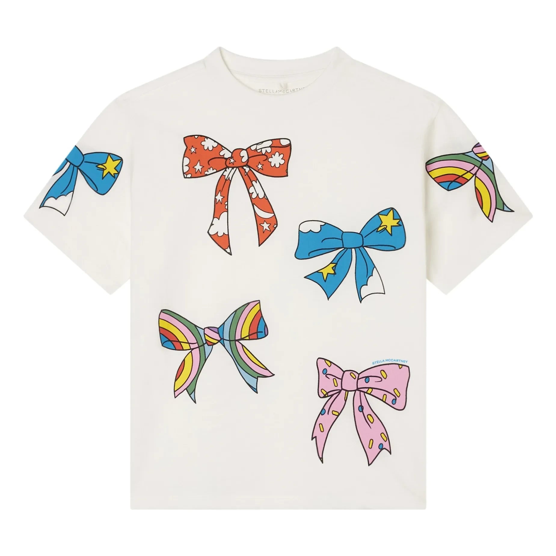 Stella McCartney Kids - Knoten-T-Shirt | Elfenbein