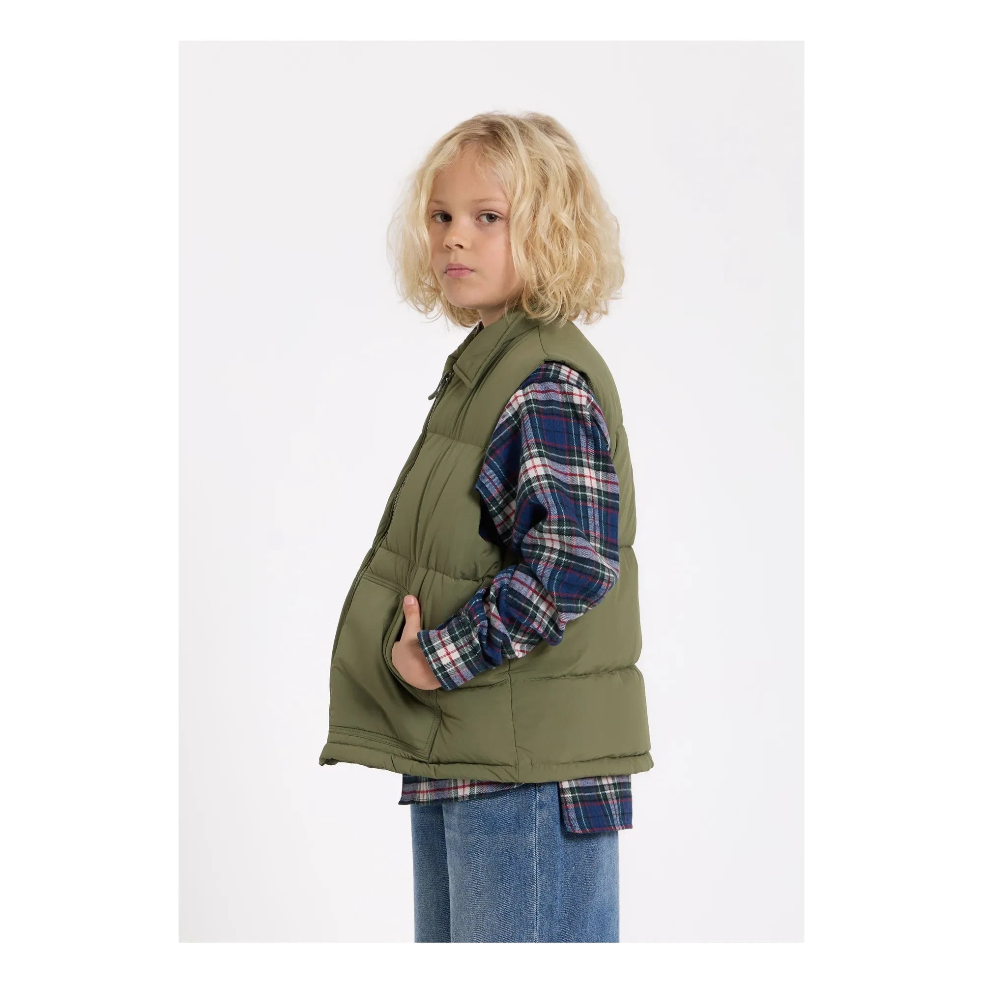 Finger in the nose - Snowshirt Ärmellose Daunenjacke aus echter Gänsefeder | Khaki