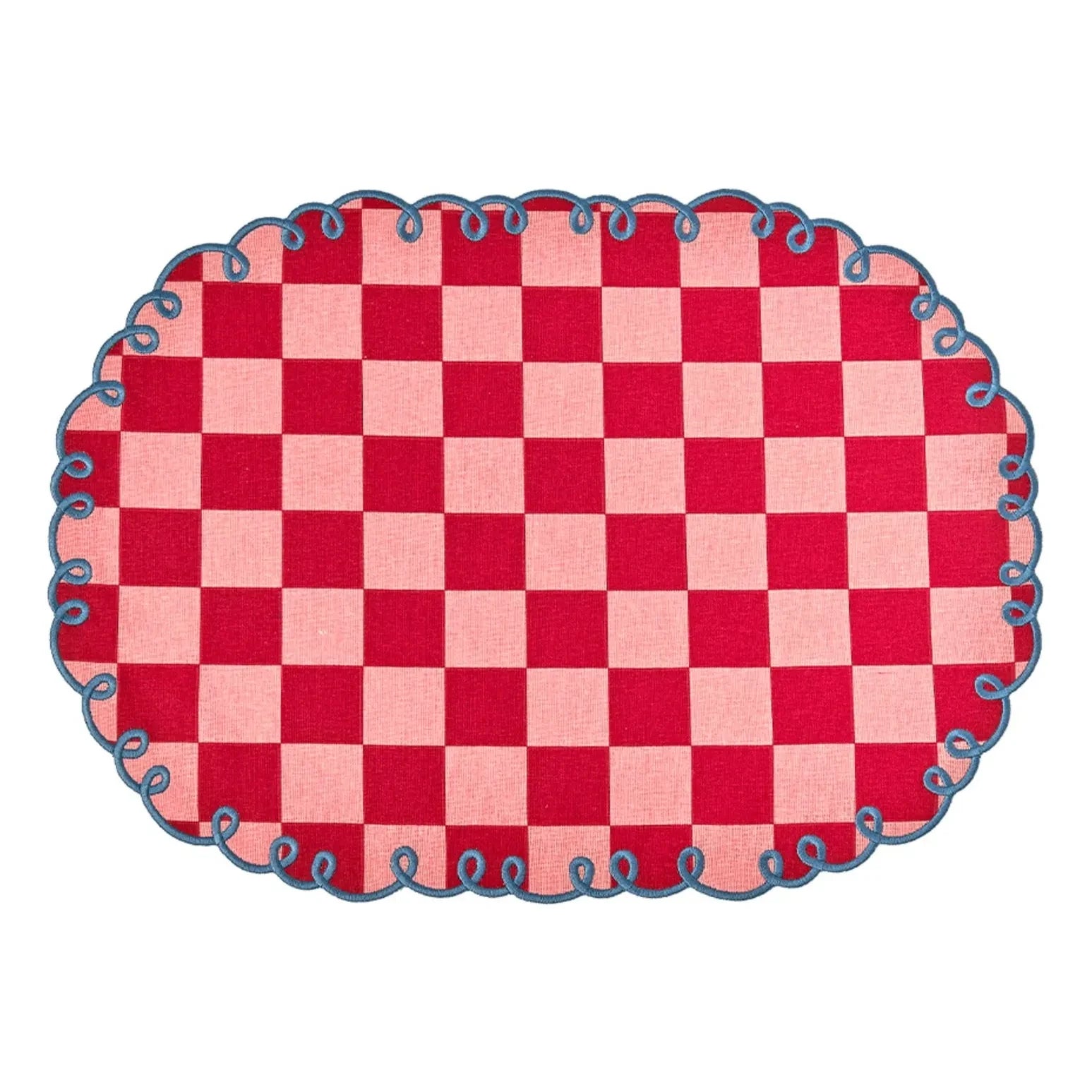 Bitossi - Dama Rosa karierte Platzsets - 2er-Set | Rot