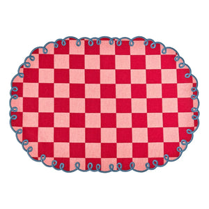 Bitossi - Dama Rosa karierte Platzsets - 2er-Set | Rot