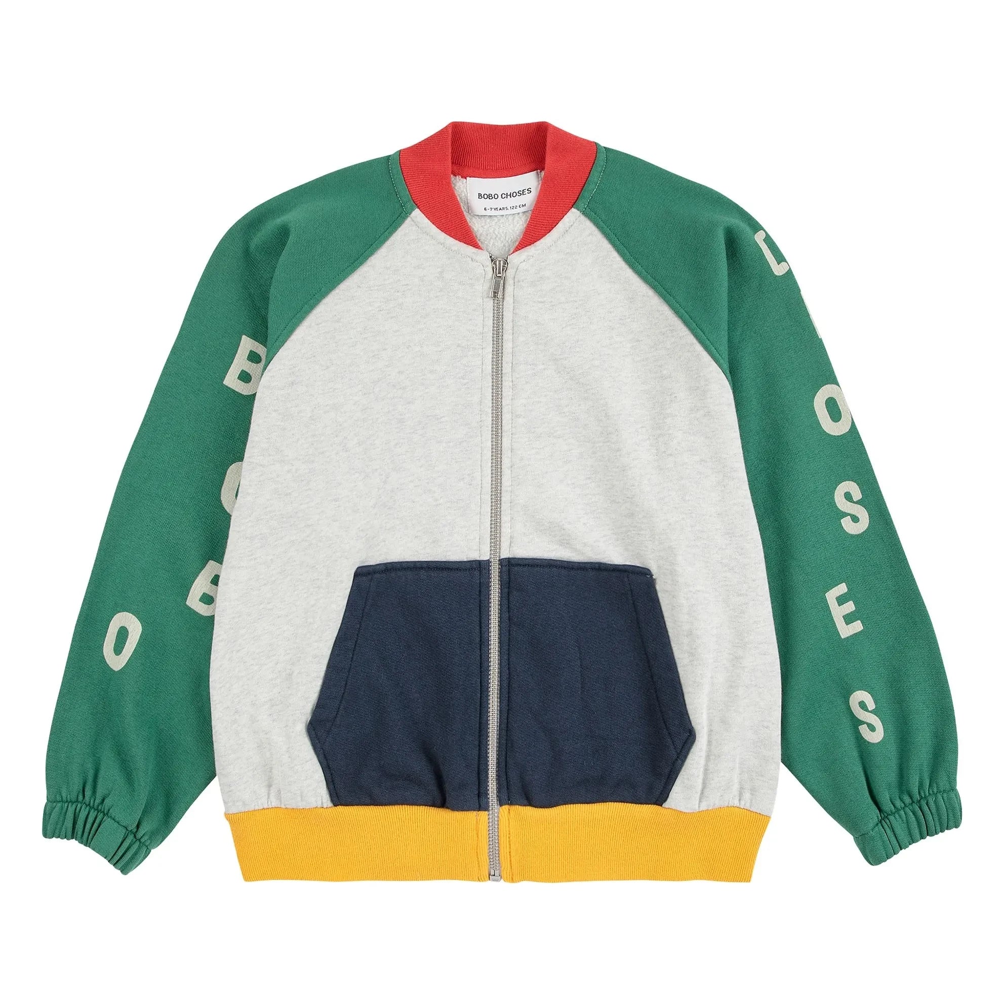 Bobo Choses - Sweatshirt aus Bio-Baumwolle mit Farbblock-Design | Grau meliert