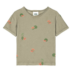 Studio Bohème - Essential Watermelon Bio-Baumwolle Frottee T-Shirt | Khaki
