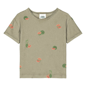 Studio Bohème - Essential Watermelon Bio-Baumwolle Frottee T-Shirt | Khaki