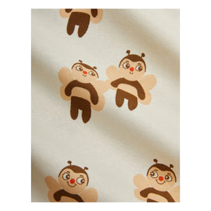 Mini Rodini - Bio-Baumwoll-Body und Leggings-Set mit Bienenmuster | Ecru