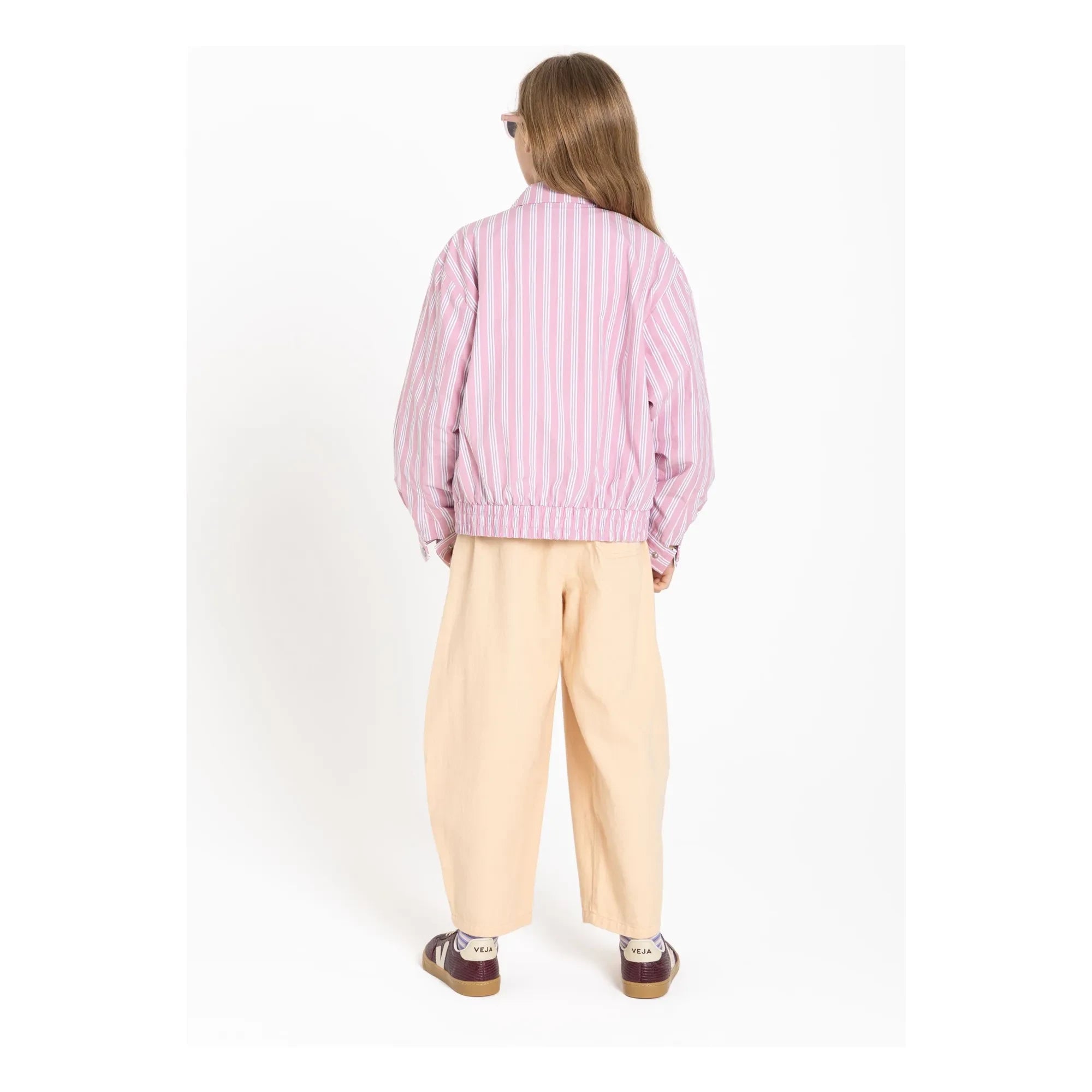 Smallable Kid - Noah Gestreifte Jacke | Puderrosa