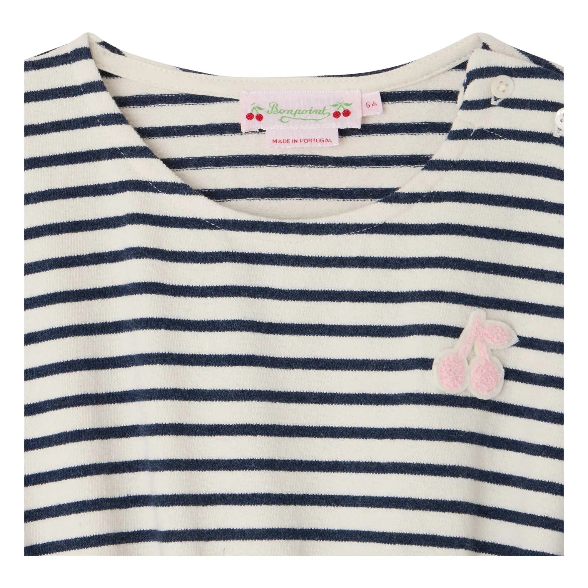 Bonpoint - Celima Gestreiftes Kleid | Ecru