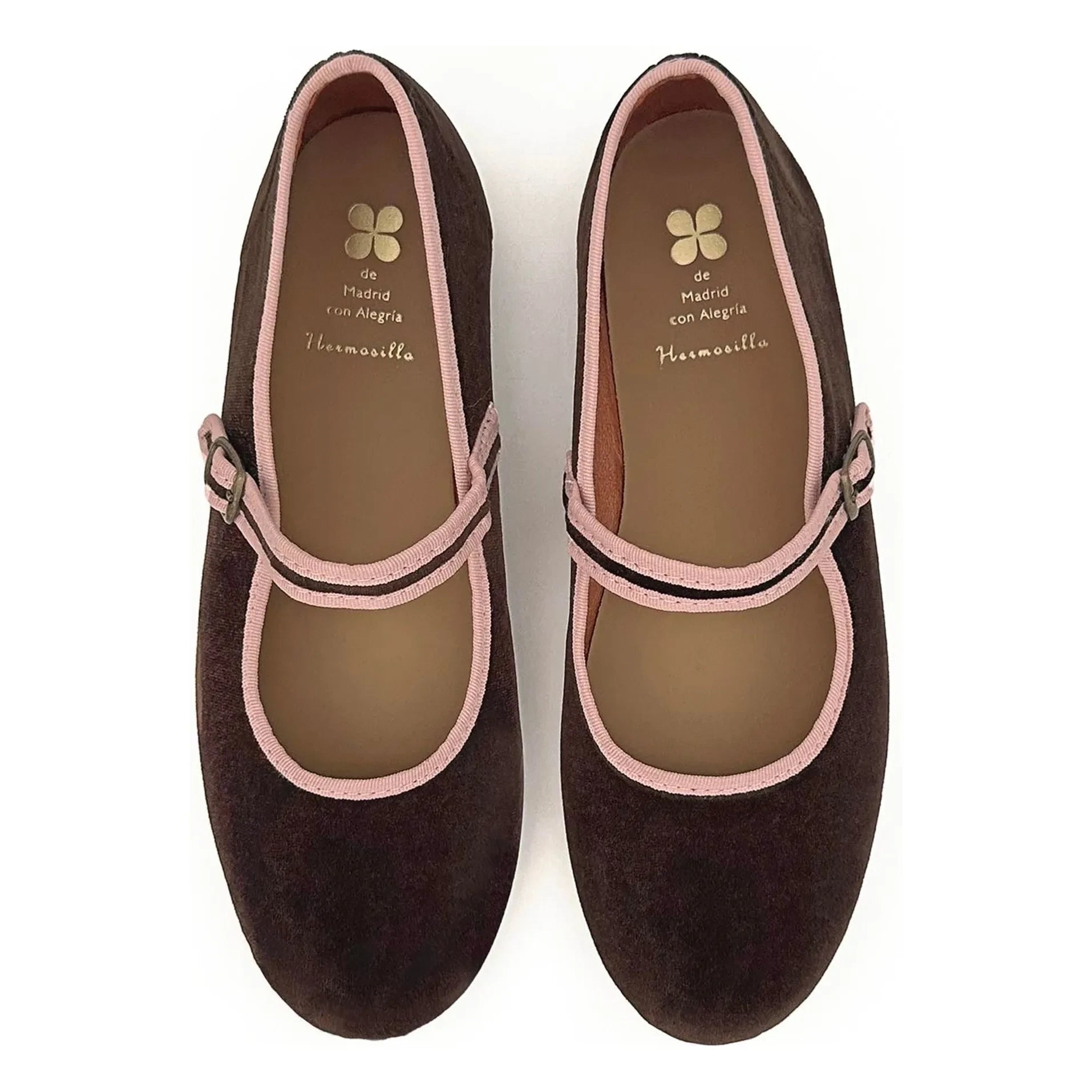 Hermosilla – León Velour Ballerinas – Damenkollektion | Schokolade