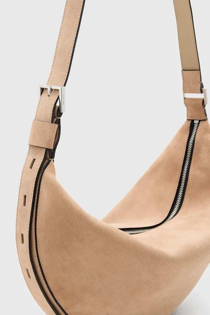 AllSaints HALFMOON Süet Çanta