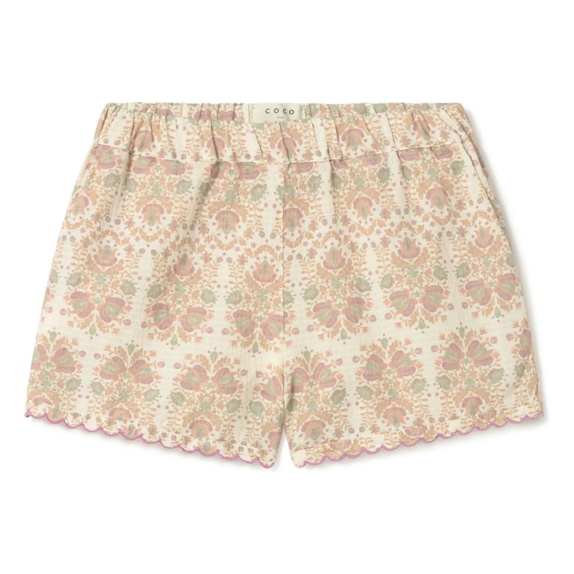 Coco au Lait - Bio-Baumwollshorts mit Blumenmuster | Ecru