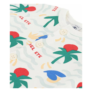 Petit Bateau - Bel Eté Fleece-Overall | Ecru