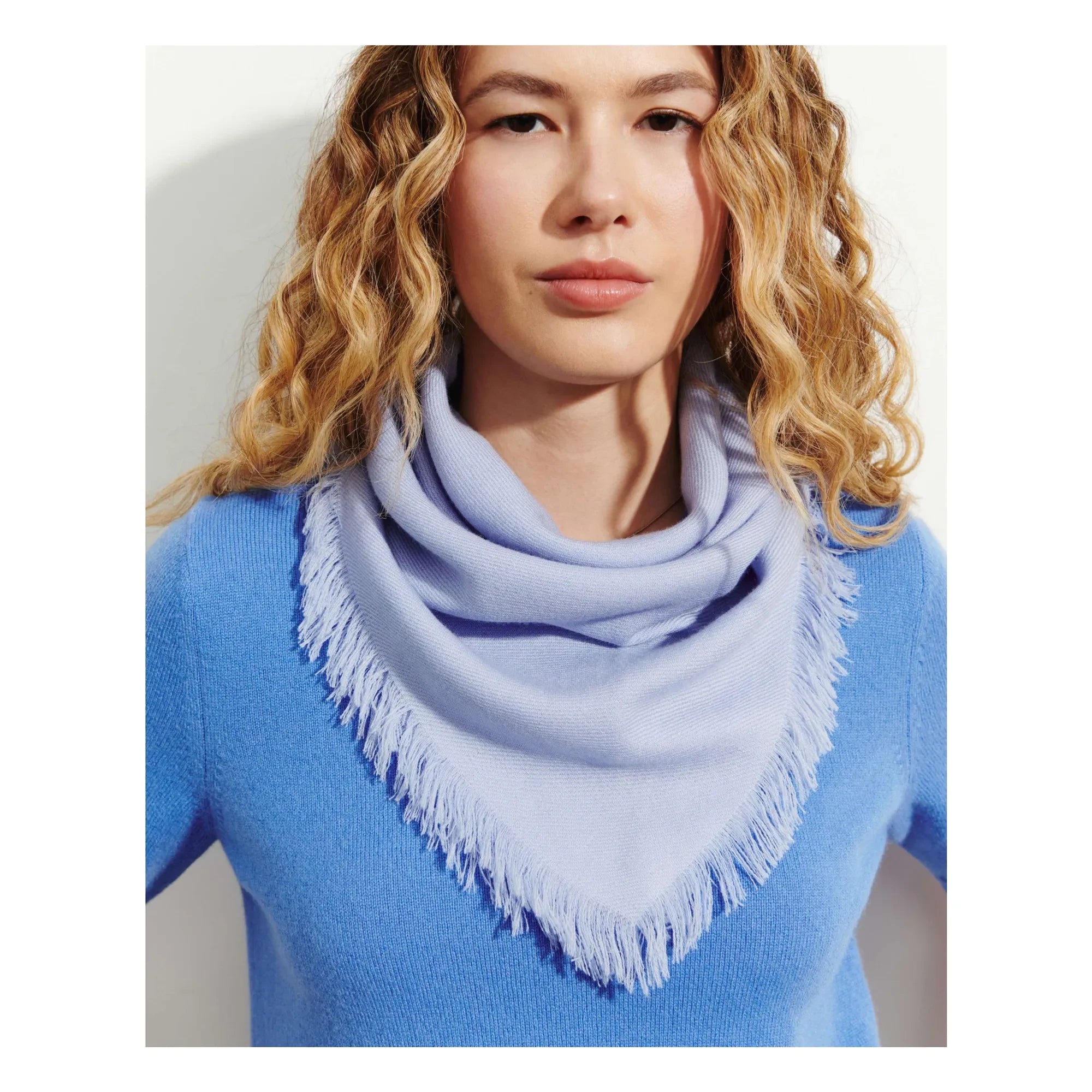 Bompard - Mini Twill Kaschmir Quadrat | Hellblau