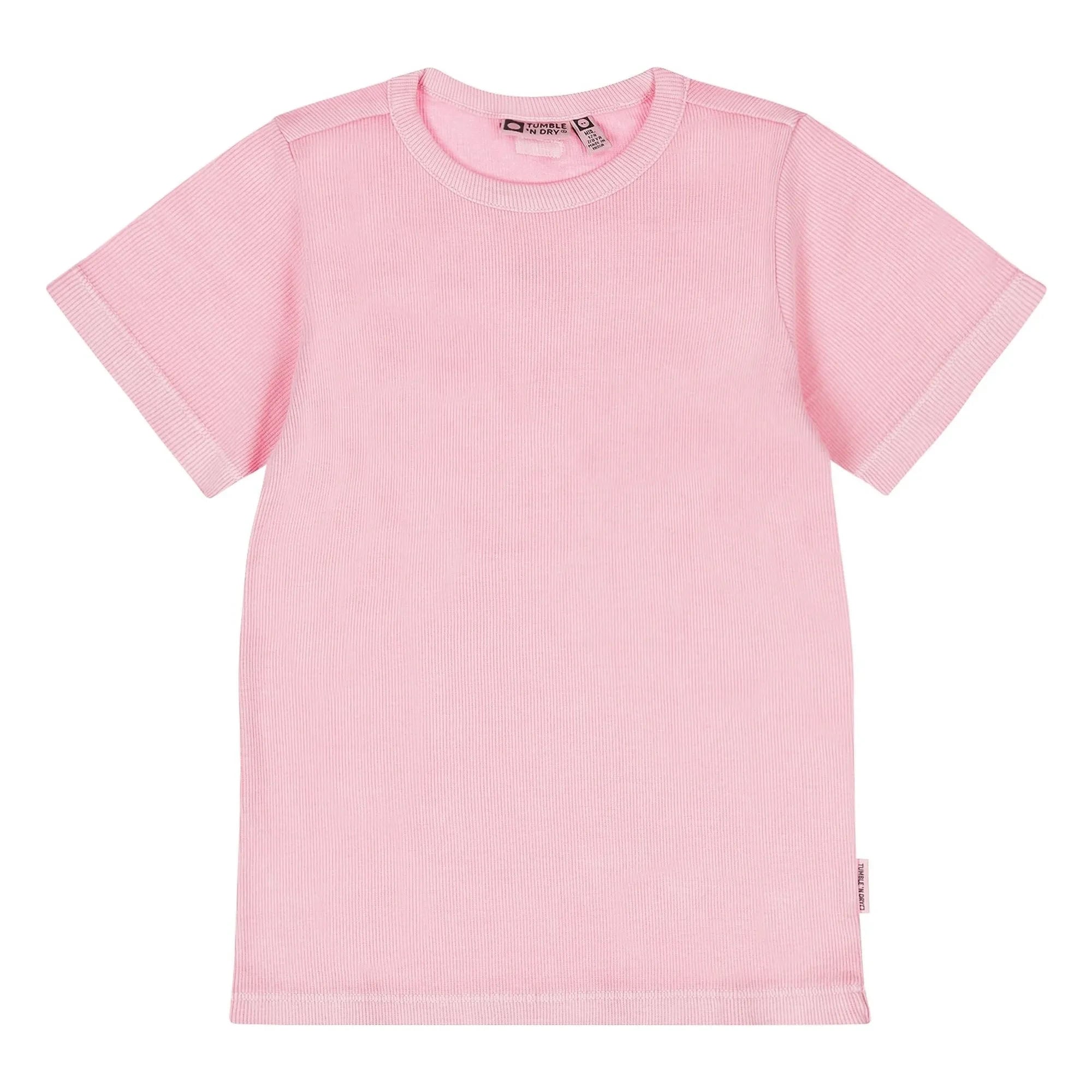 Tumble N'Dry – Geprägtes T-Shirt aus leuchtender Bio-Baumwolle | Rosa