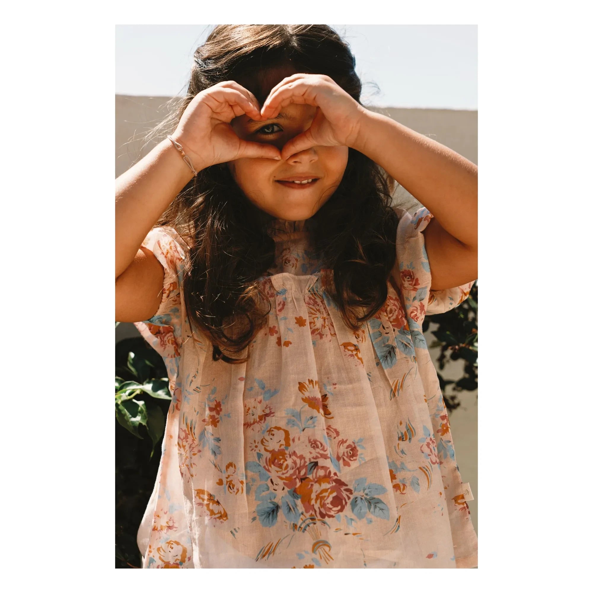 Lilinoa - Elise Geblümte Baumwollbluse | Pfirsich