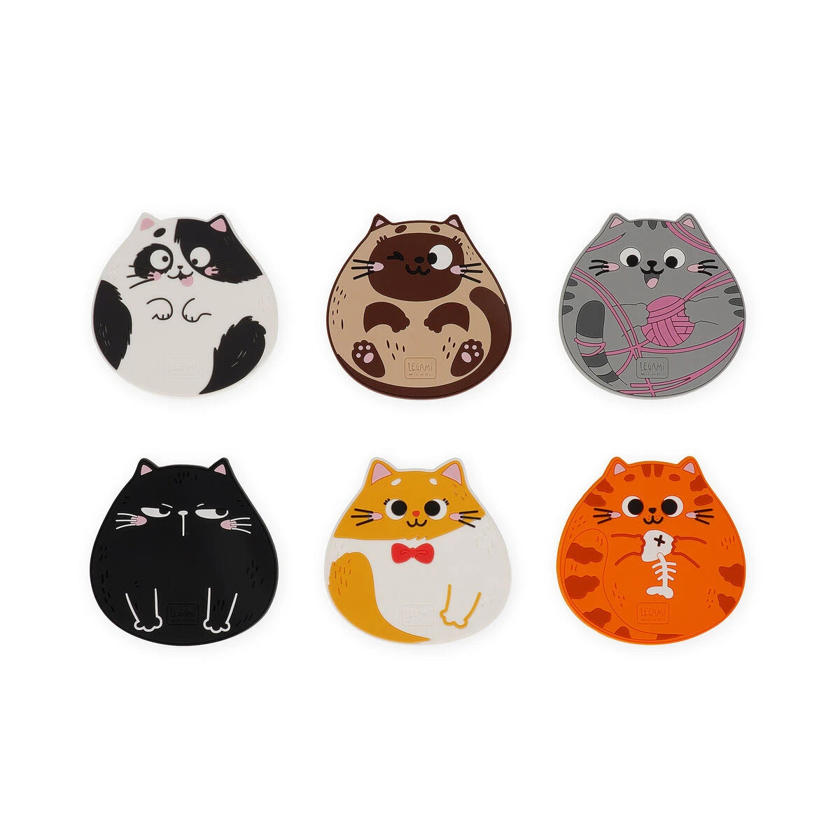 Legami - Set aus sechs Untersetzern - Coaster Club - Katze