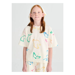 True Artist - T-Shirt Birds Bio-Baumwolle | Ecru