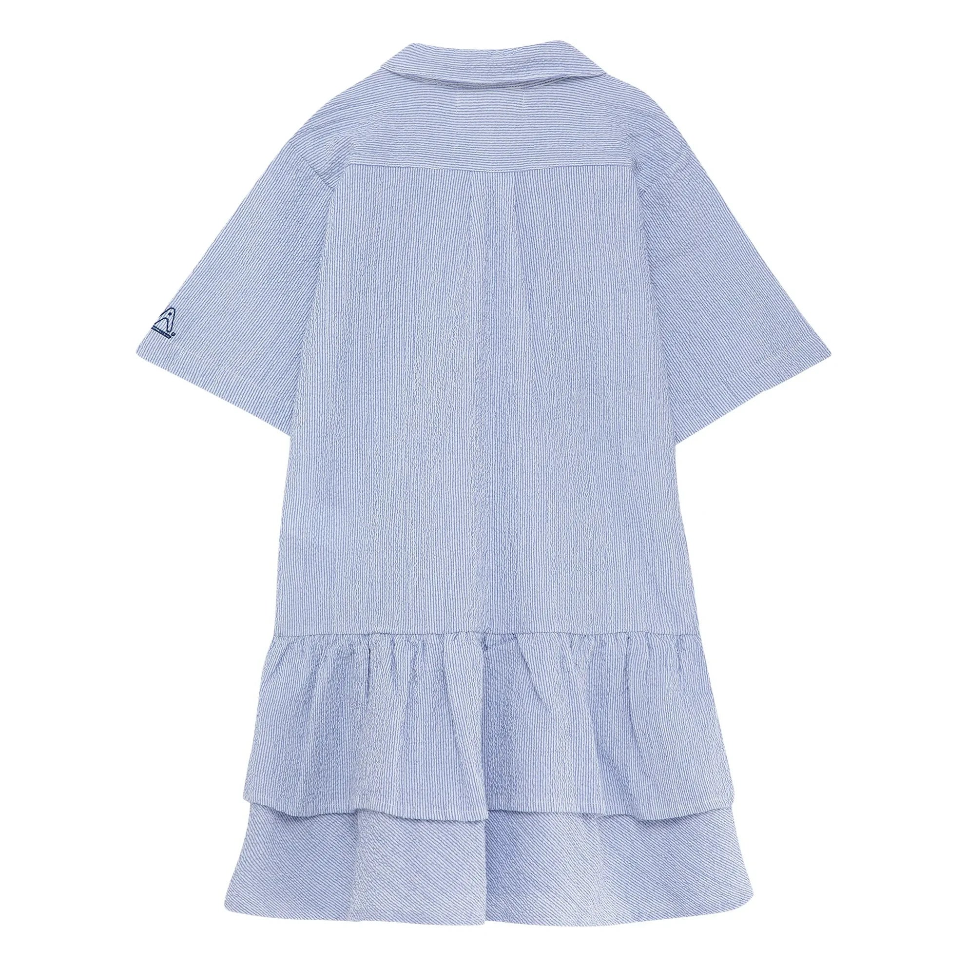 True Artist – N°16 Gestreiftes Seersucker-Kleid | Blau