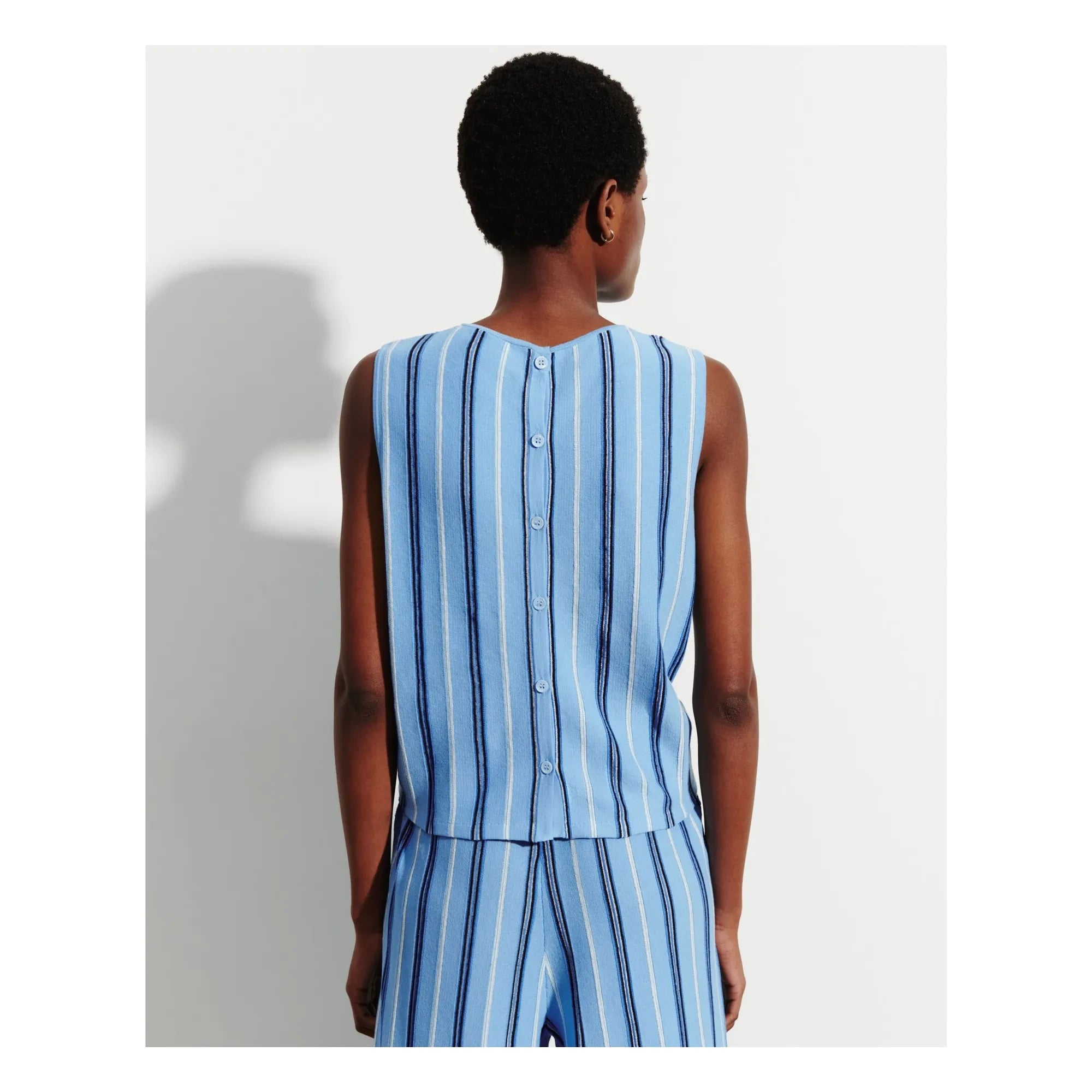 Bompard - Blauer Pullover aus Leinen, Baumwolle und Seide mit Streifen