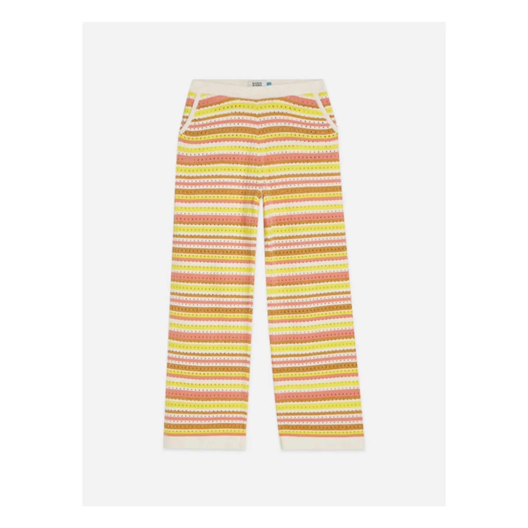 Scotch & Soda – Hose mit Lurex-Netzstreifen | Gelb